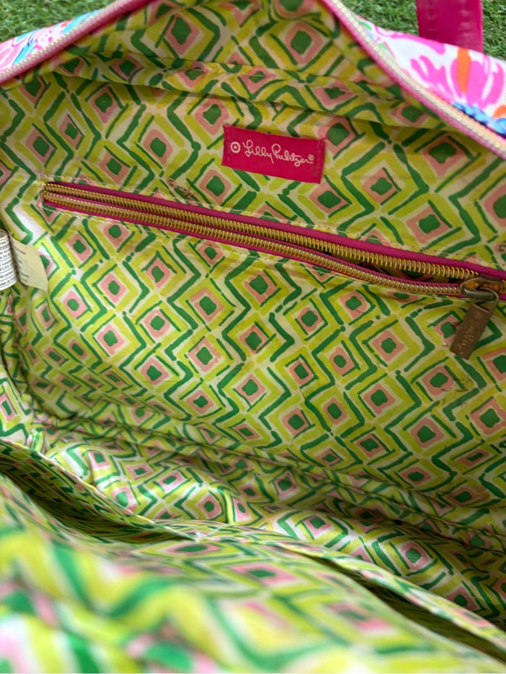 Lilly putlizer Floral Pink Multi Travel Tote Bag - Picture 3 of 8